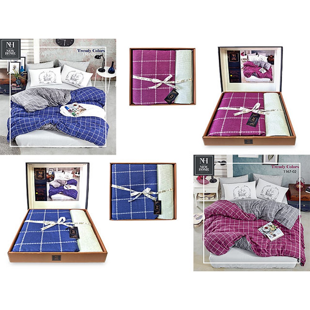 Lenjerie de pat 2pers NH Ranforce Trendy Color, policoton