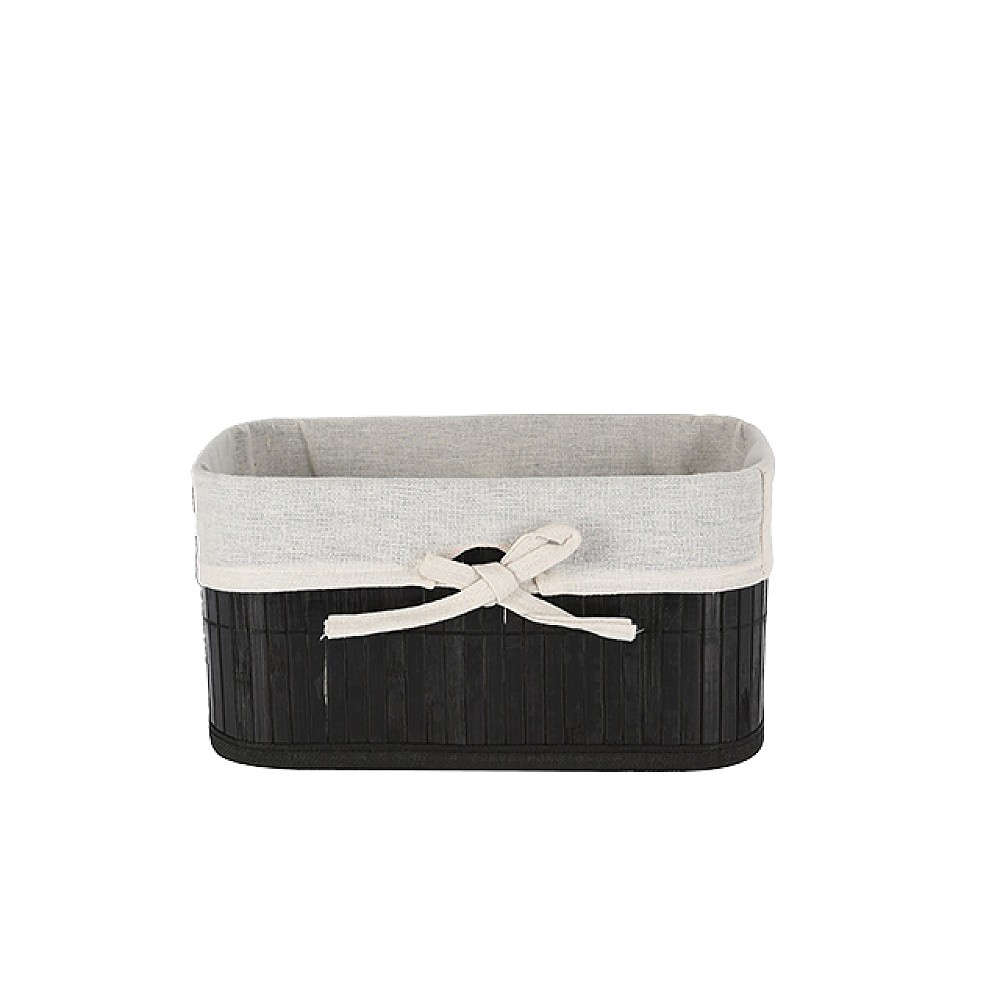 Cos H&S 34X24X16cm, negru, cu căptușeală, din bambus