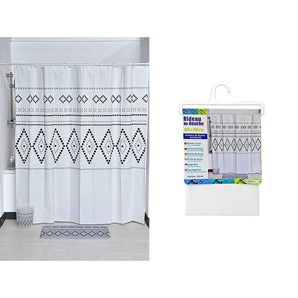 Perdea pentru dus 180X180cm Tendance Nairobi, PEVA