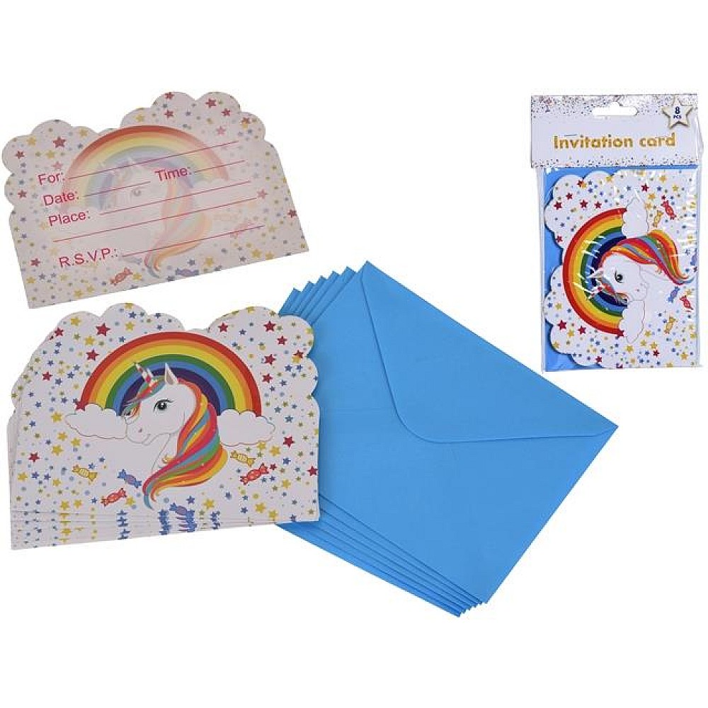 Set invitatii Unicorn 8buc, 14X11cm