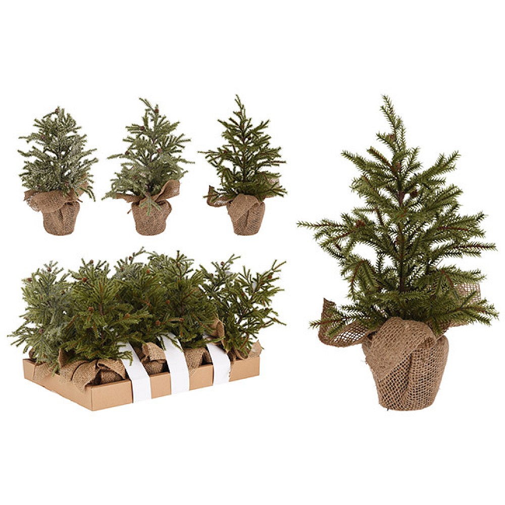 Brad verde in ghiveci de iuta 33cm