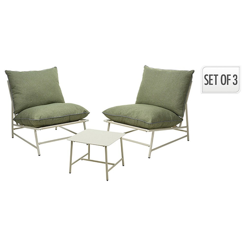 Set mobilier 5 unitati: masa 45X45XH35 cm, 2 scaune 66X85XH75 cm, 2 saltele, alb