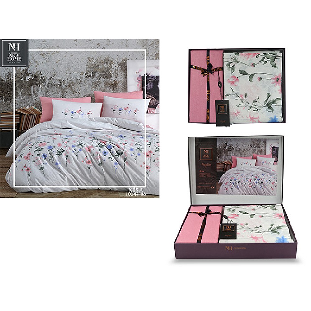 Lenjerie de pat 2pers NH Poplin Nisa, bumbac