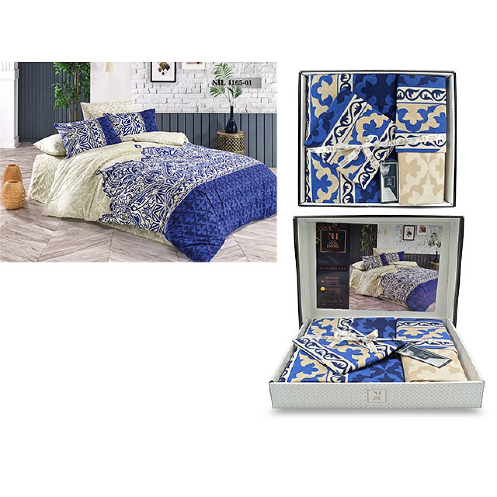 Lenjerie de pat 2pers NH Ranforce Nil, policoton