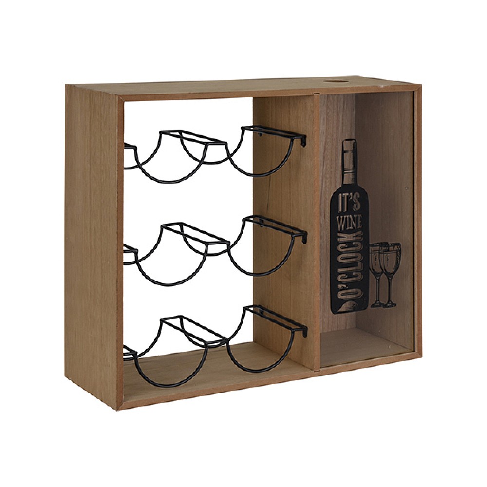 Suport de 6 sticle + colector dopuri 40X35X15cm