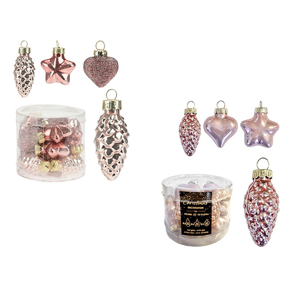 Set decoratiuni pentru brad din sticla 12 buc 40mm 