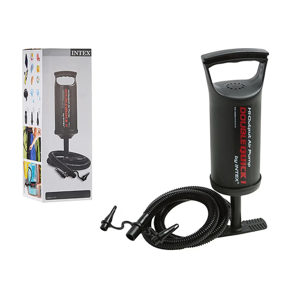 Pompa de aer manuală „Double Quick I”, furtun cu 3 duze, 29 cm