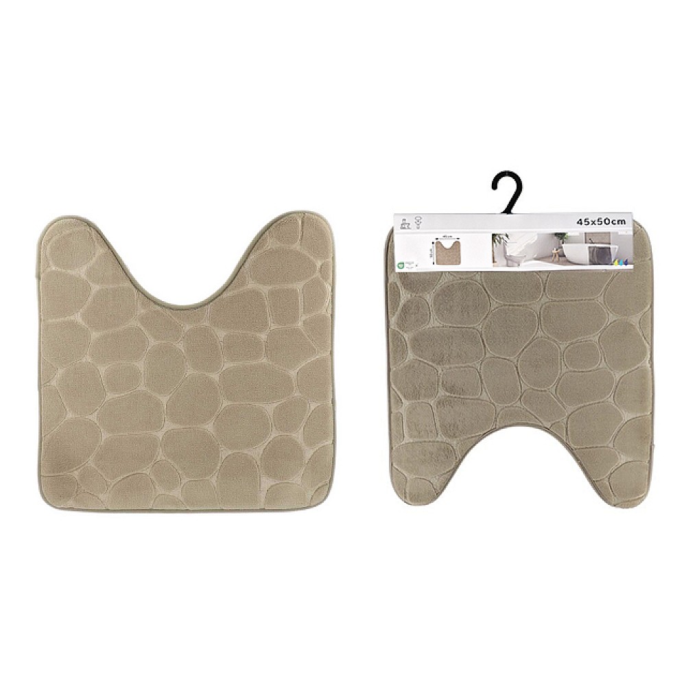 Covoras pentru WC 45X50 cm Tendance cu memorie, microfibra, bej închis