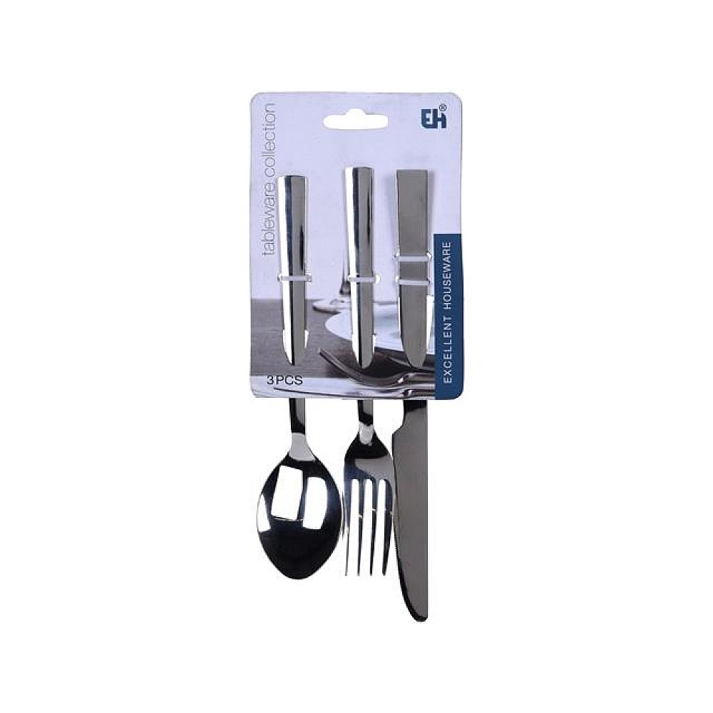 Set de tacâmuri EH 3buc inox: furculita, cutit, lingura