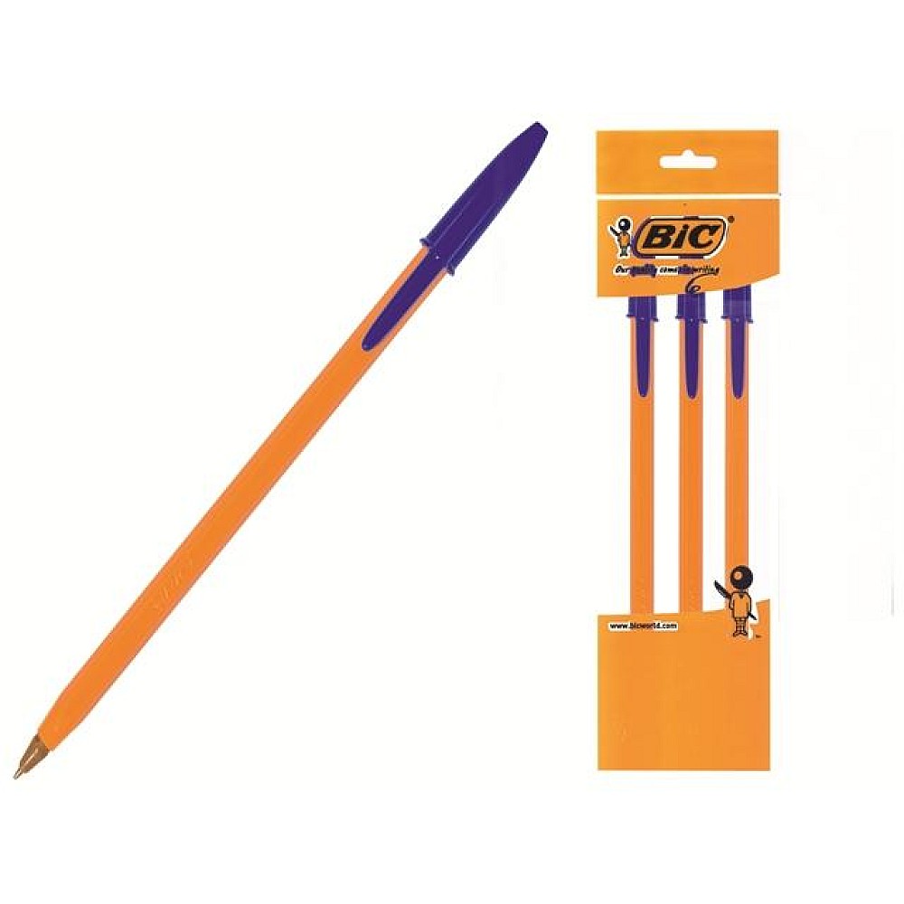  Set pixuri cu bilă BIC Orange Fine 3buc, albastru