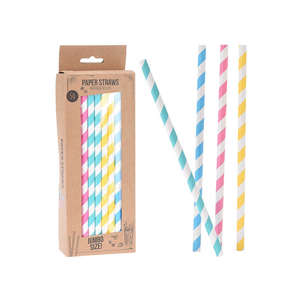 Set paie pentru cocktail 50buc D0.95cm, 26cm, din hârtie, cutie