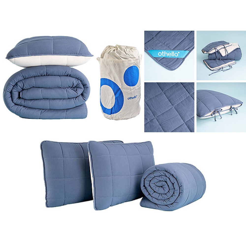 Set patura Othello Egeo Life 220X240cm, microgel, 792g, 2 fete de perna, denim