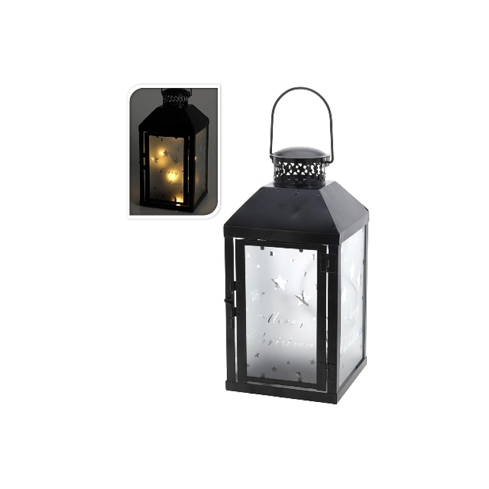 Felinar 8LED 25X13cm din metal, negru