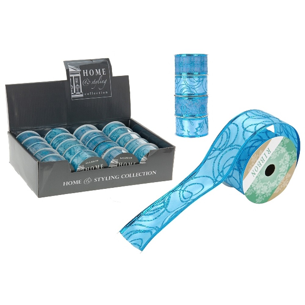 Panglica decorativa 3.8cmX2.7m, albastra