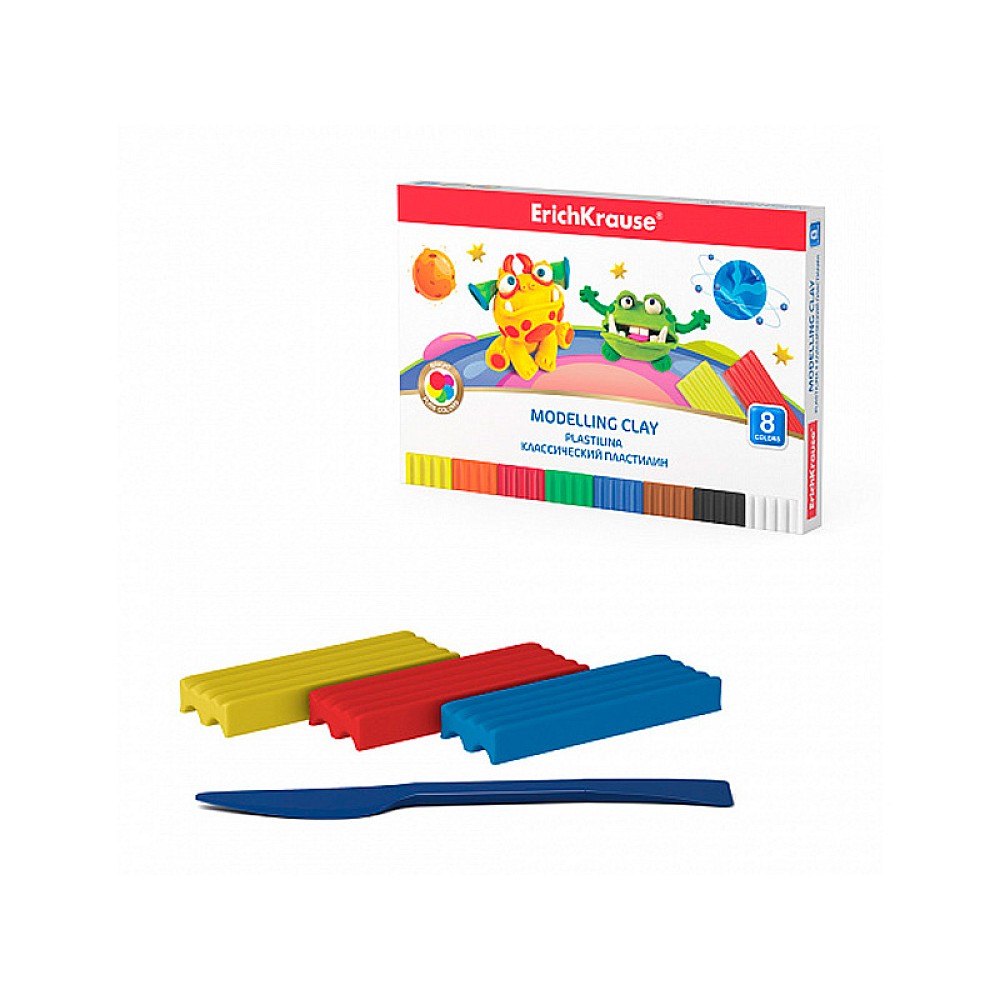 Plastilina ErichKrause Cosmic Monsters 8 culori + modelator