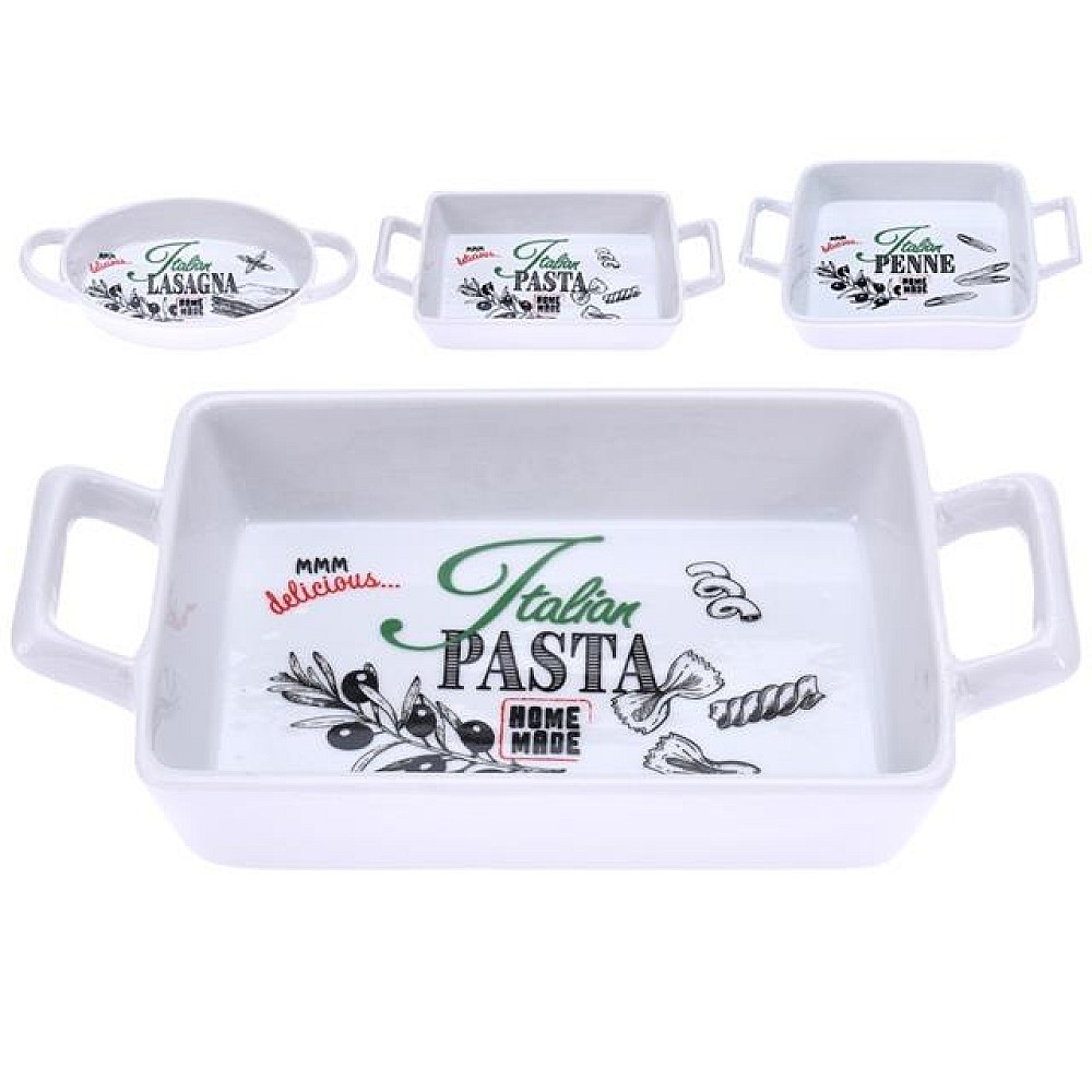 Vas de copt cu manere Pasta 20.5X12X3.5cm, portelan