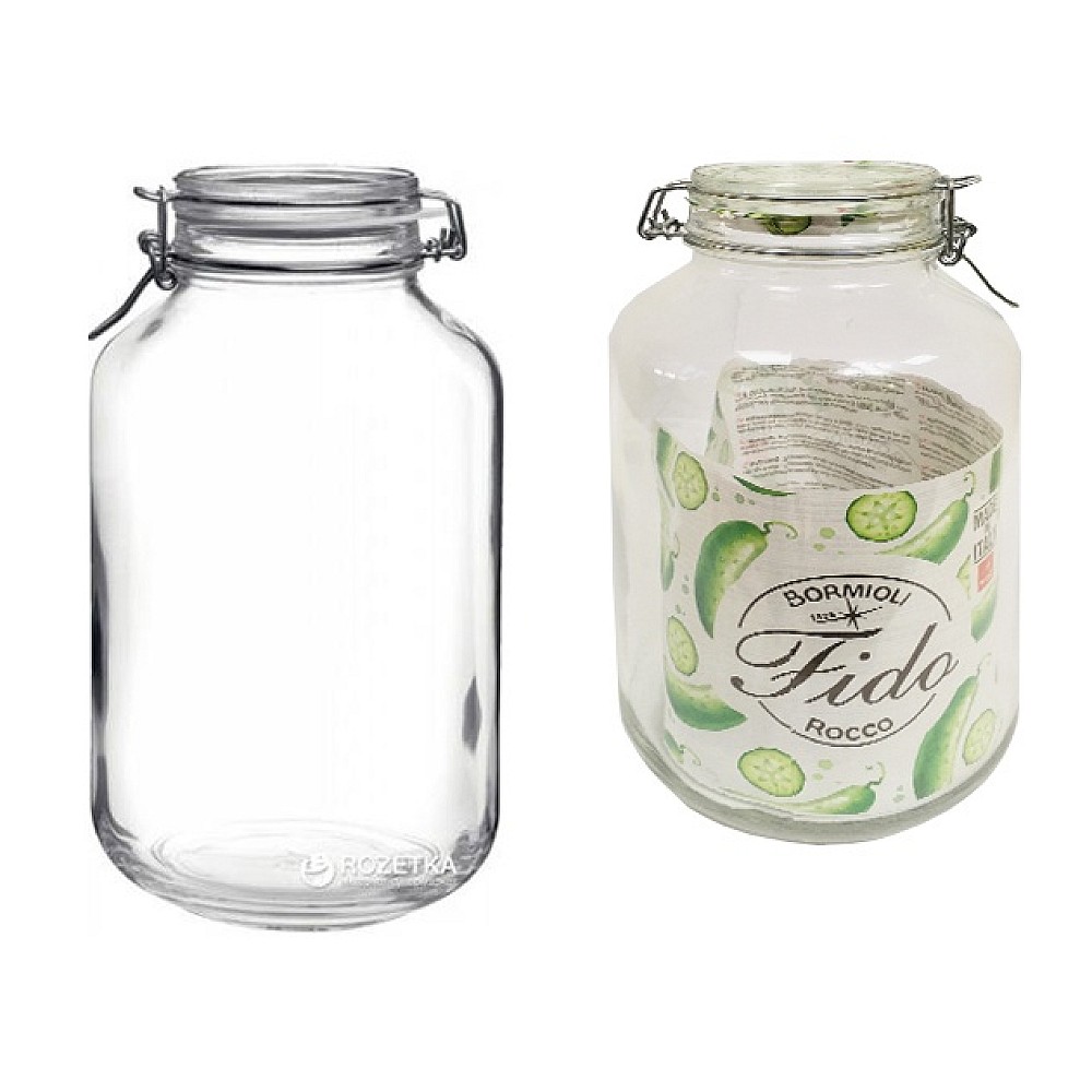 Borcan pentru pastrare/conservare Fido 4l, cu capac clema