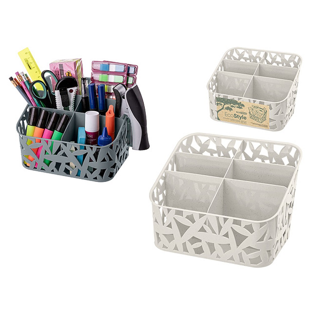 Organizator pentru depozitarea obiectelor mici Econova 19.5X16X14cm, 6 compartimente, bej