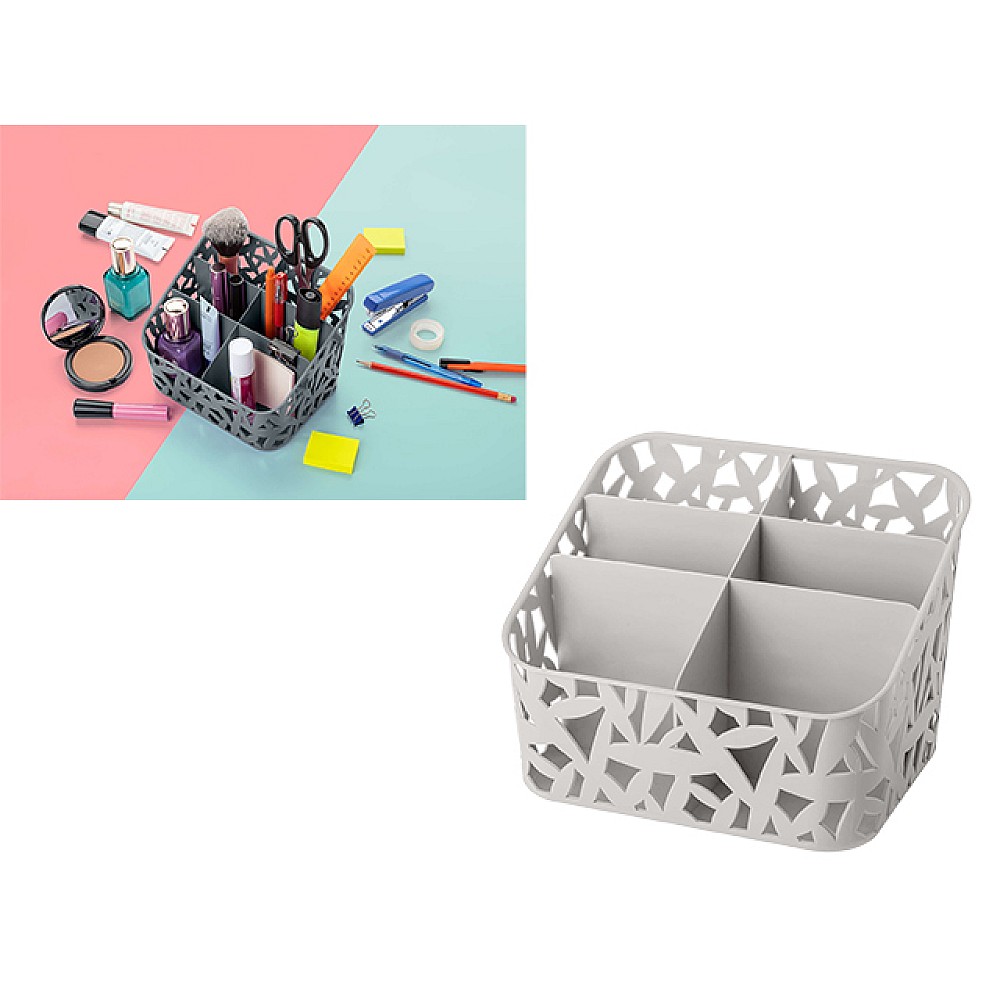 Organizator pentru depozitarea obiectelor mici Econova 6 compartimente, 19.5X16X14cm, gri