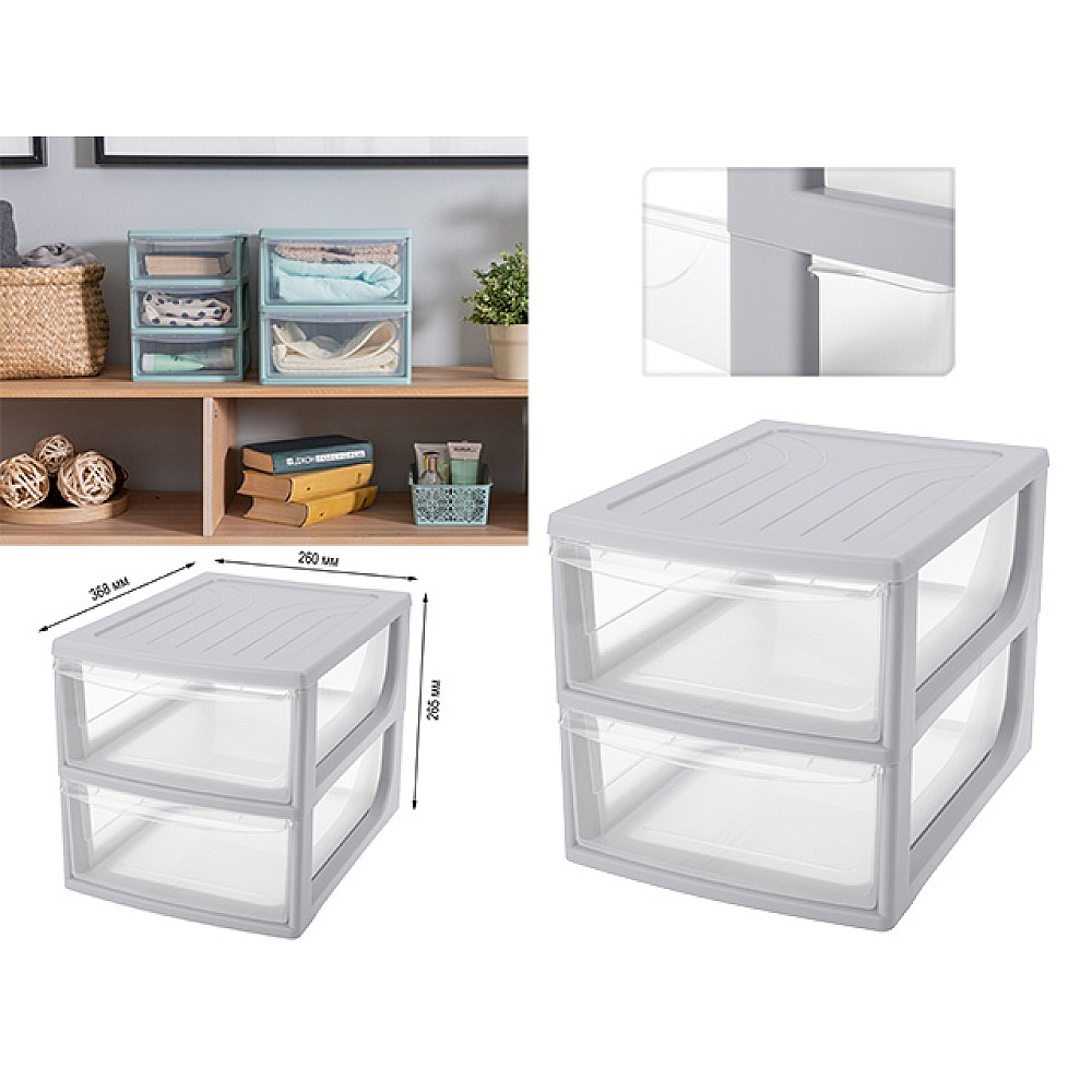 Organizator pentru depozitare Econova 26X37X26cm, 2 cutii, gri