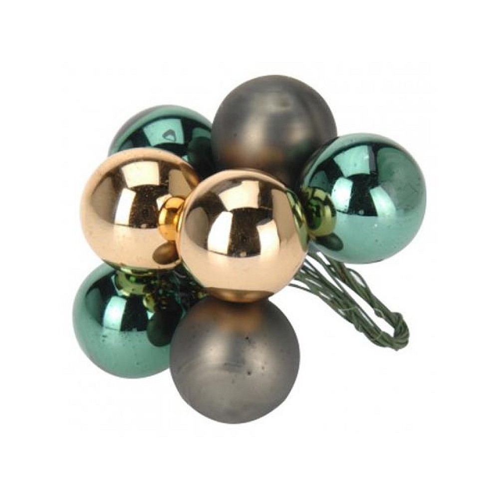 Set globuri 10X25mm (rosu, auriu, argintiu), in buchet