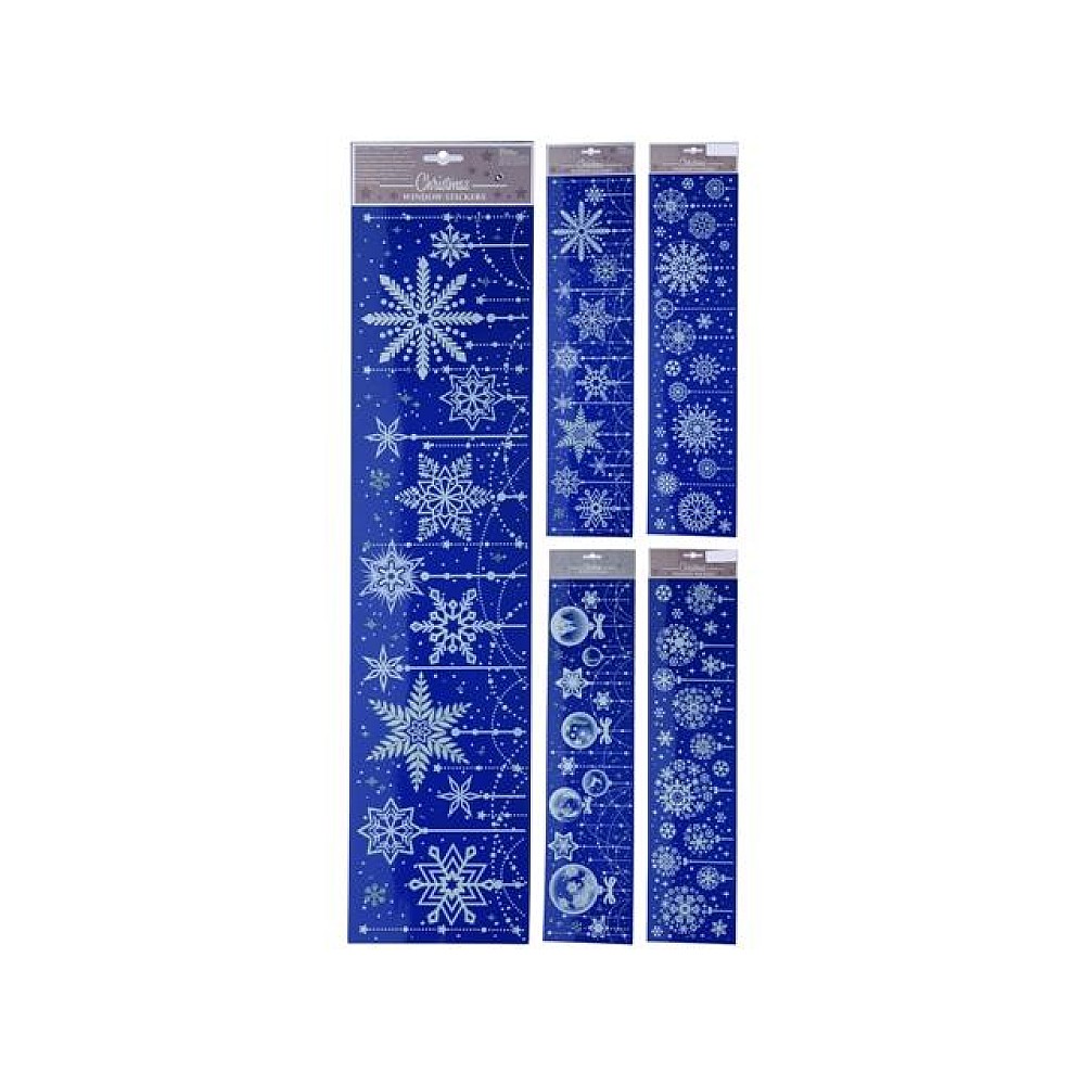 Autocolante de Craciun 64X15cm, albastru, 4 modele