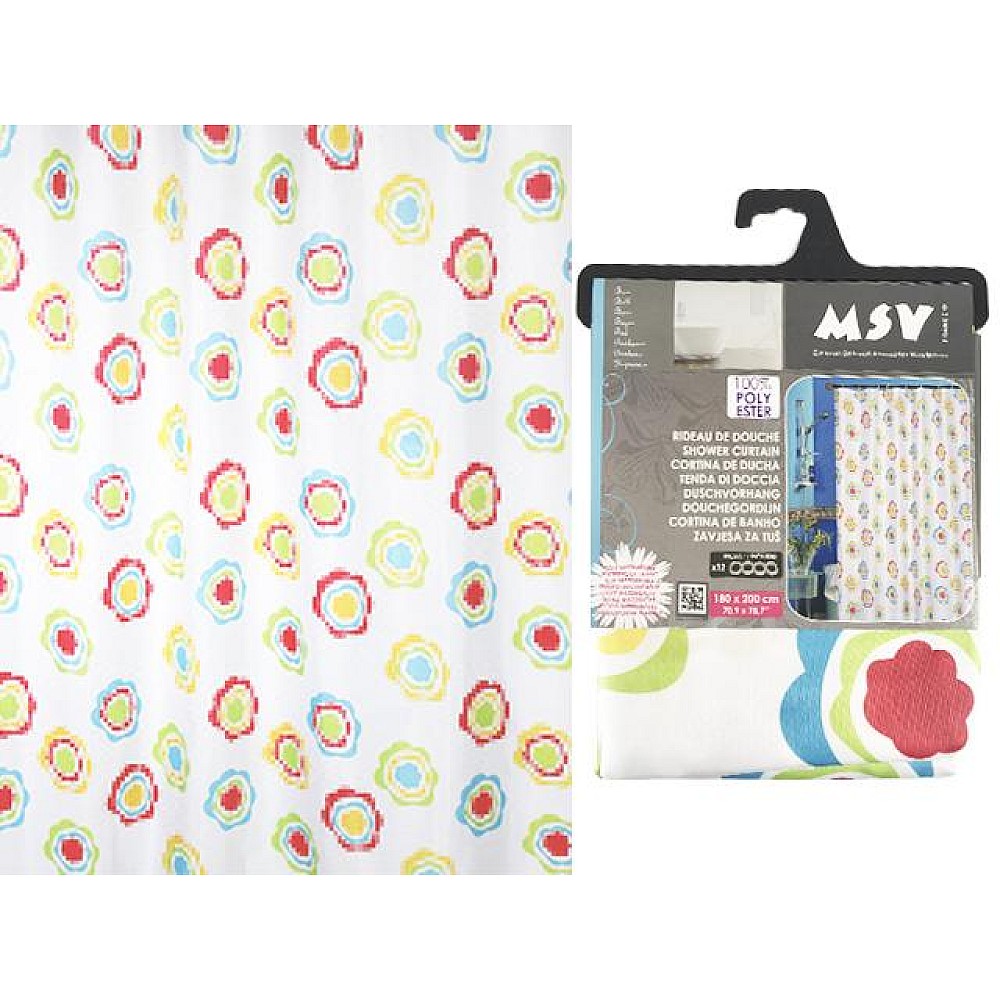 Perdea pentru dus 180X200cm MSV, multicolor, poliester