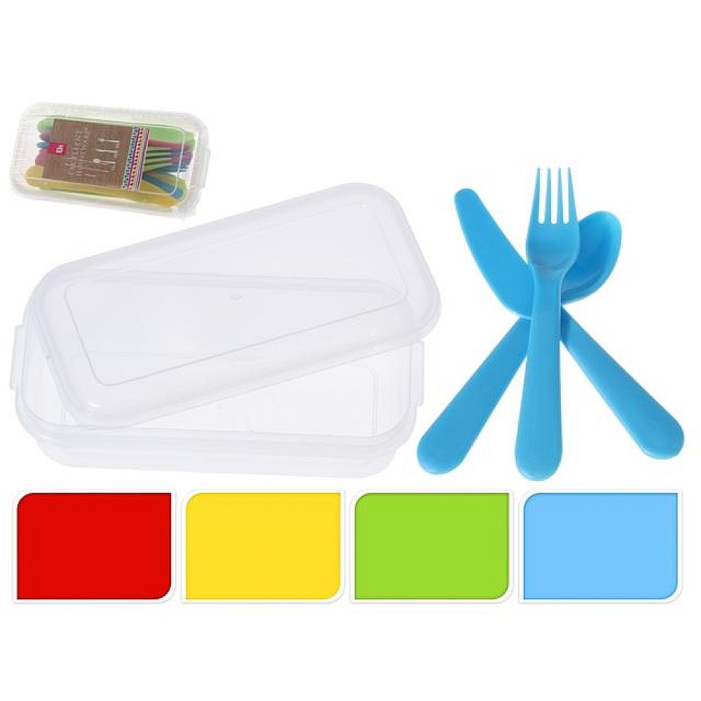 Set tacâmuri EH 15buc (5cutite,5linguri, 5furculite) în husă, din plastic