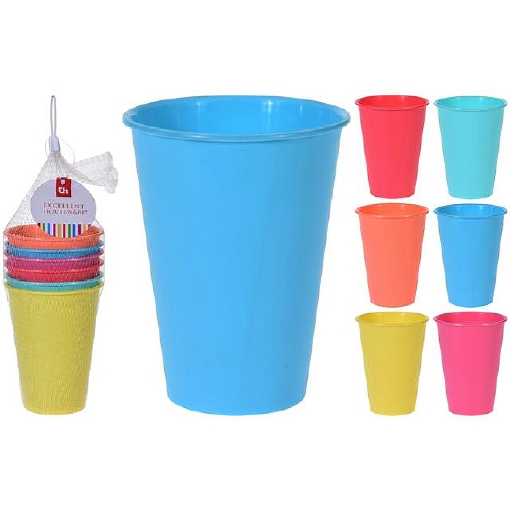 Set pahare EH 6buc, 400ml, 6 culori, din plastic