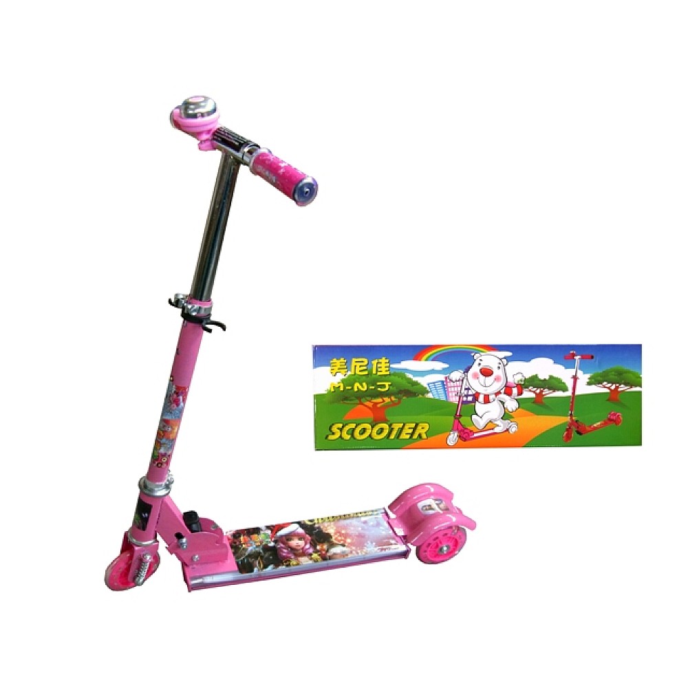 Trotineta cu 3 roti, H75cm, 48X9.5, lumini