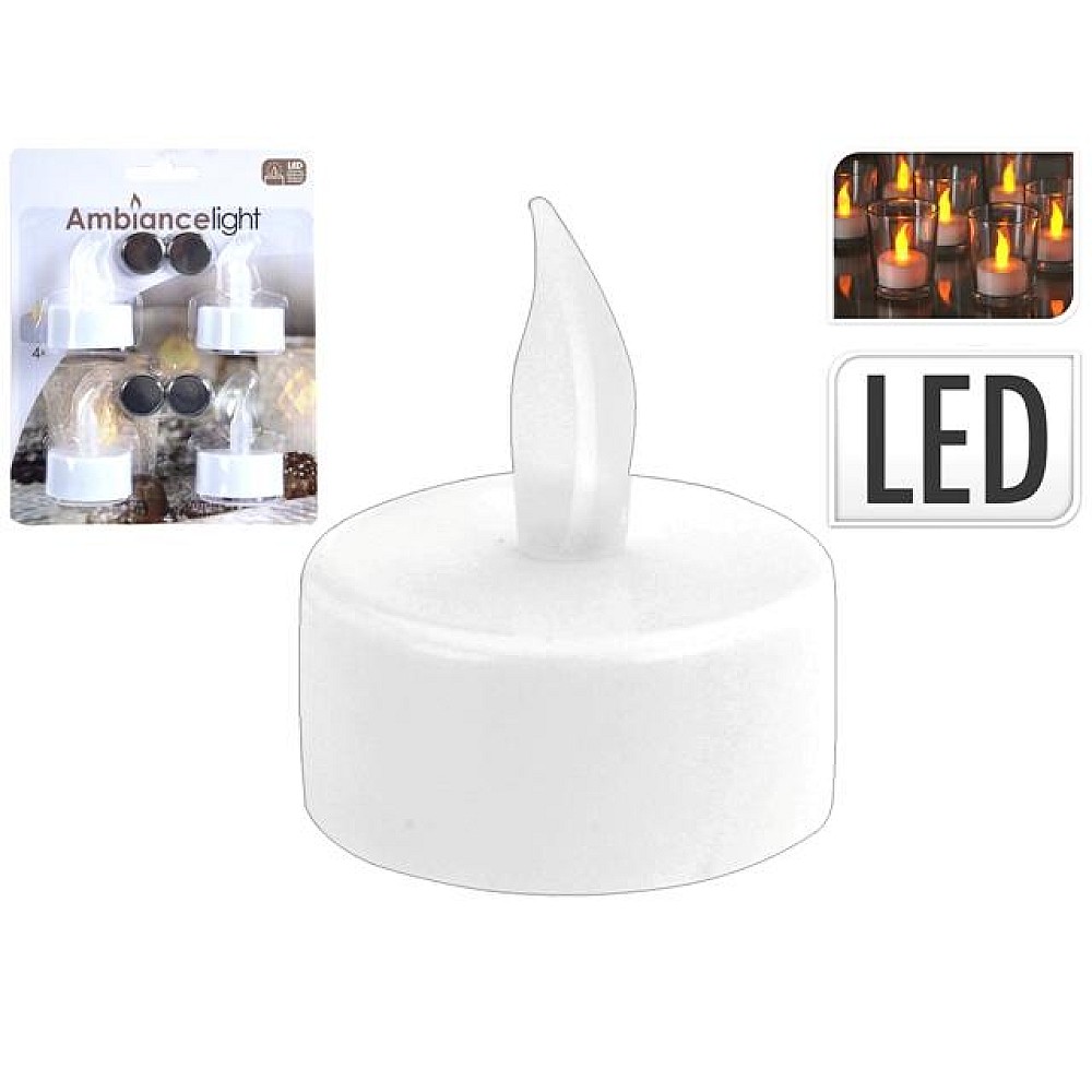 Set lumanari pastile LED 4buc, albe
