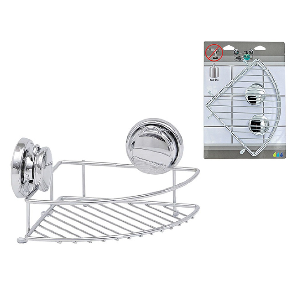 Raft de colt pe ventuze Tendance 18X18X6cm, metal