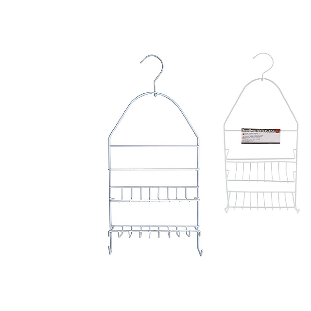 Raft de perete 2 nivele Tendance 23X46X9cm, alb, metal