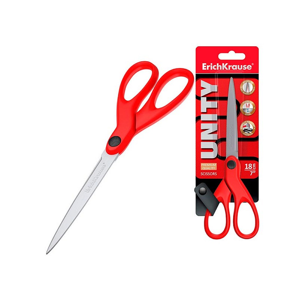 Foarfece ErichKrause Unity 18cm, rosu