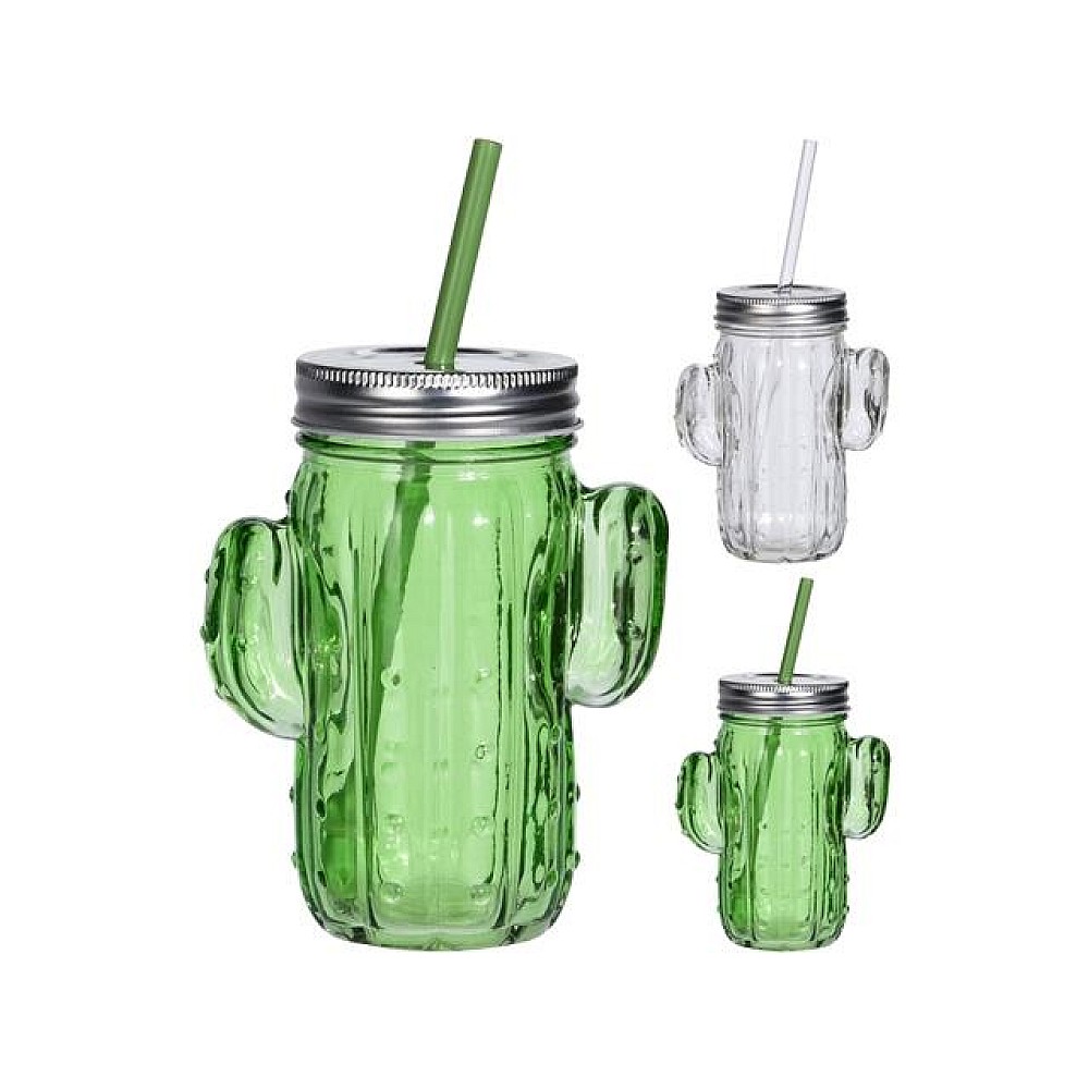 Borcan pentru bauturi 0.4l сu maner si cu pai EH 
