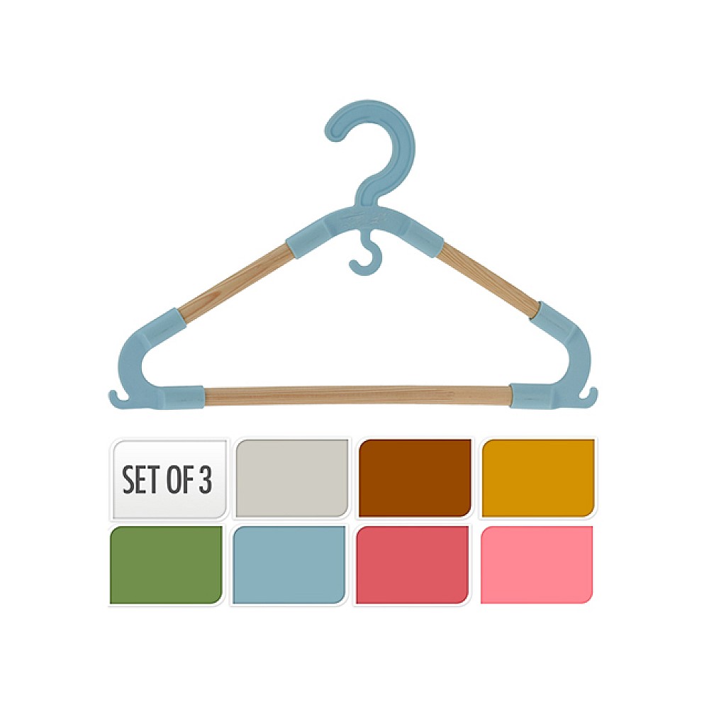 Set 3 umerase din lemn Storage, 31-18cm, culori variate