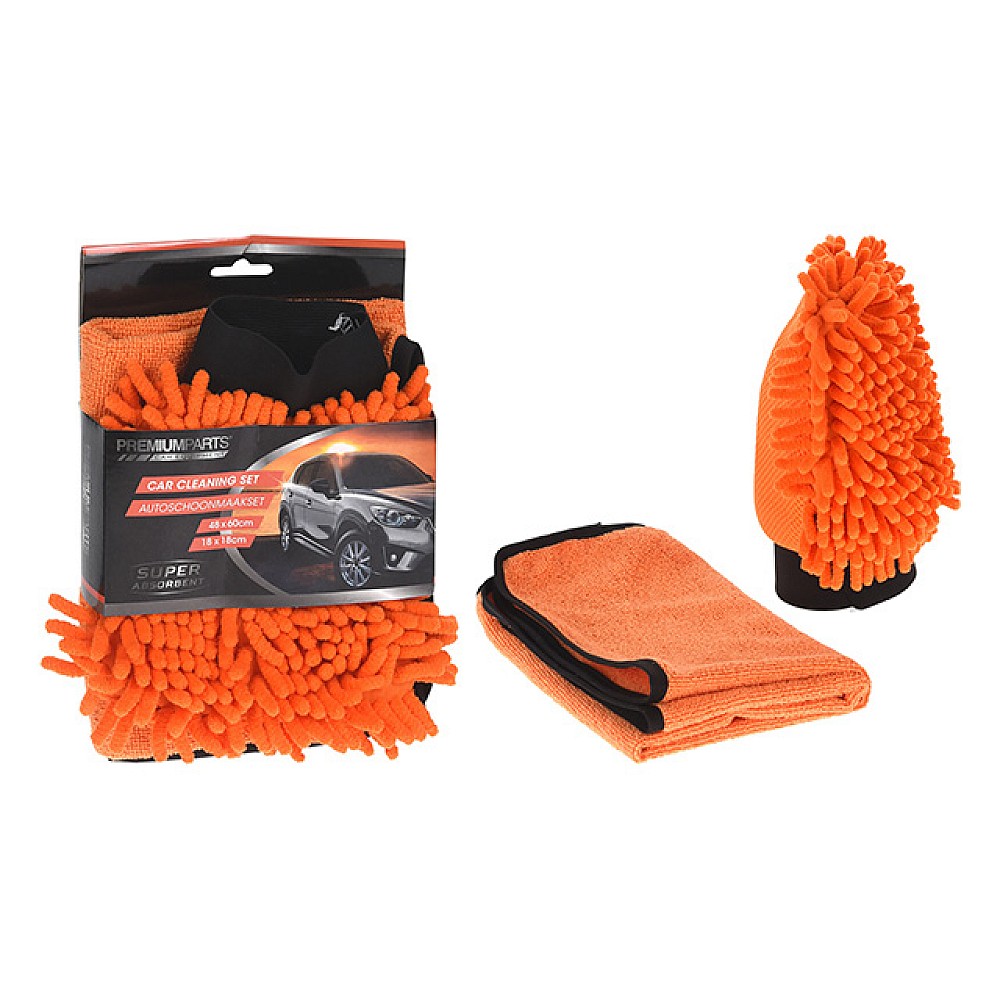 Set pentru spalarea auto: manusa, laveta microfibra 60X48cm