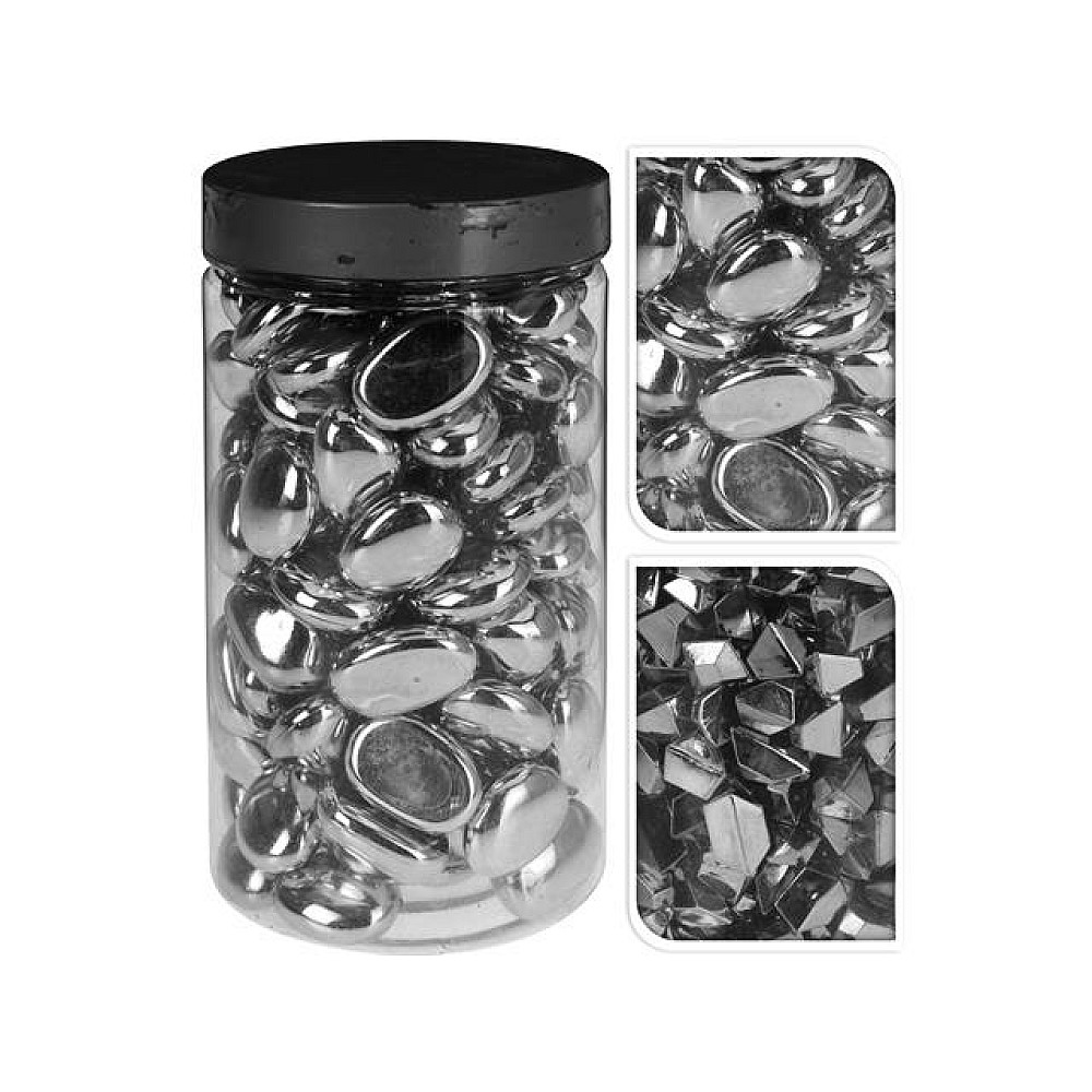 Set pietre decorative 225gr, argintii