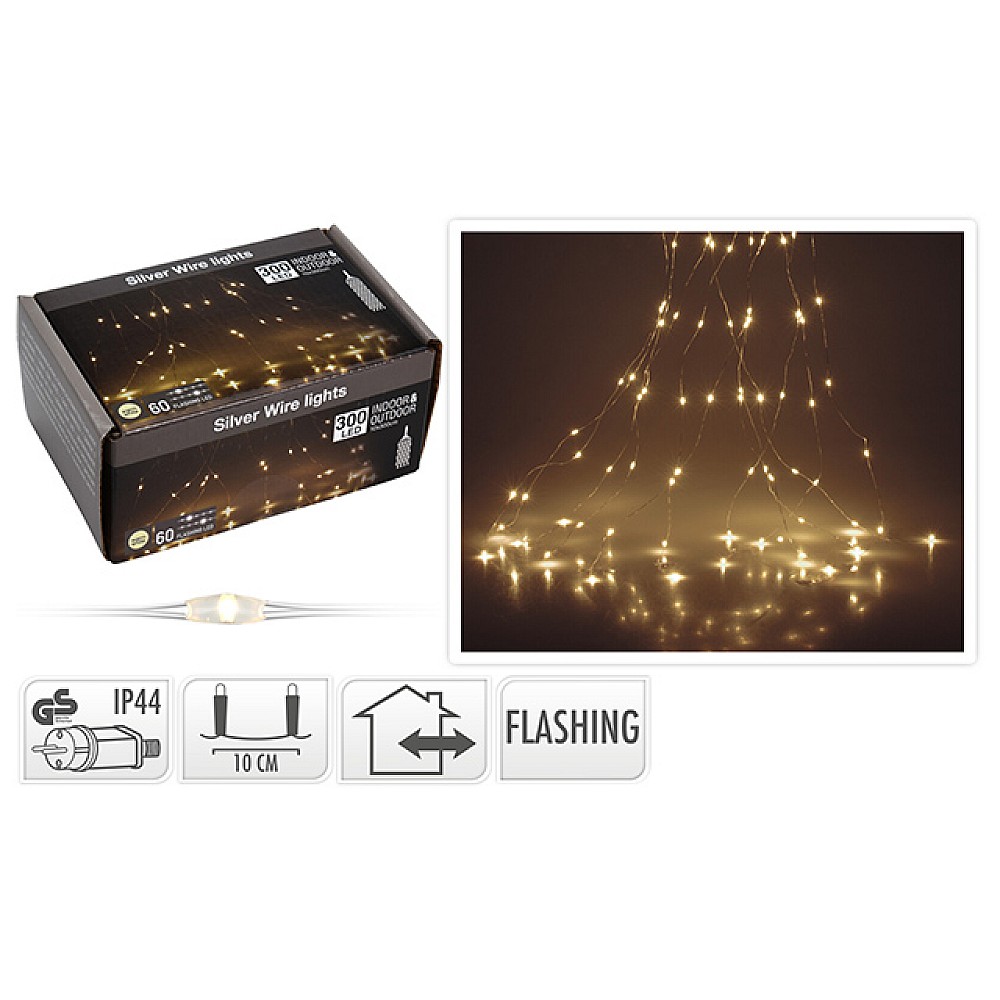 Luminite de Crăciun „Cascadă” 300 microLED-uri – 60 intermitente, 3m