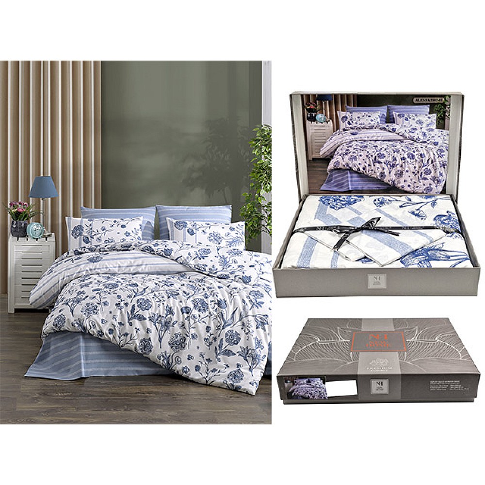 Lenjerie de pat pentru 2 persoane NH Ranforce Premium Alessa 2882-03, policoton