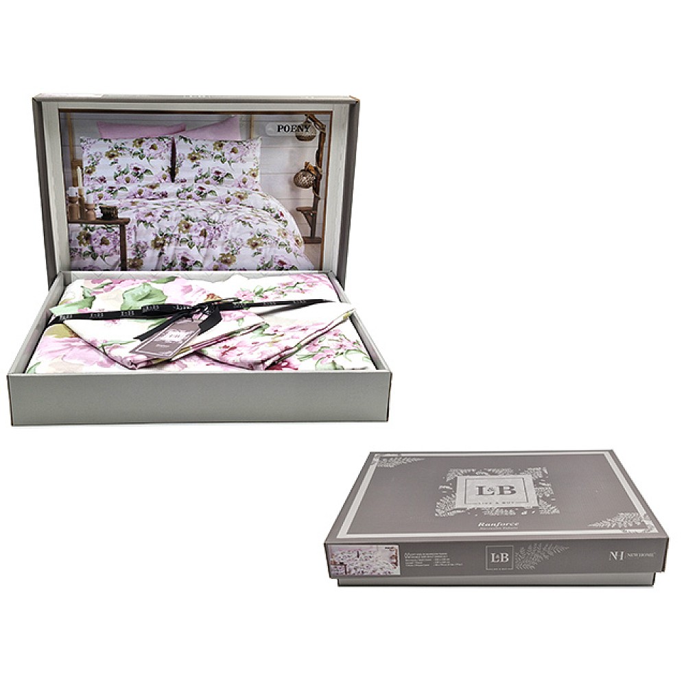 Lenjerie de pat 2 persoane NH Ranforce Like&Buy Poeny, din policoton