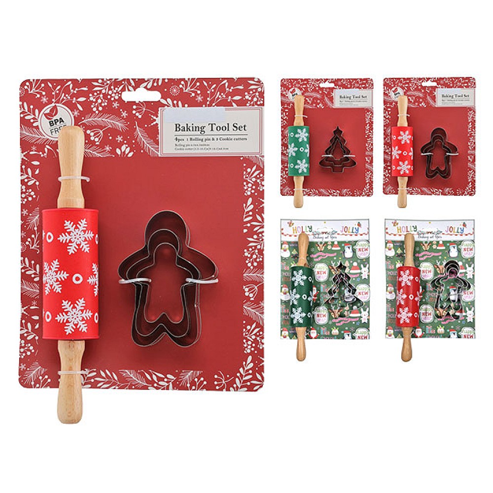 Set ustensile de cofetarie pentru copii forma Christmas, sucitor