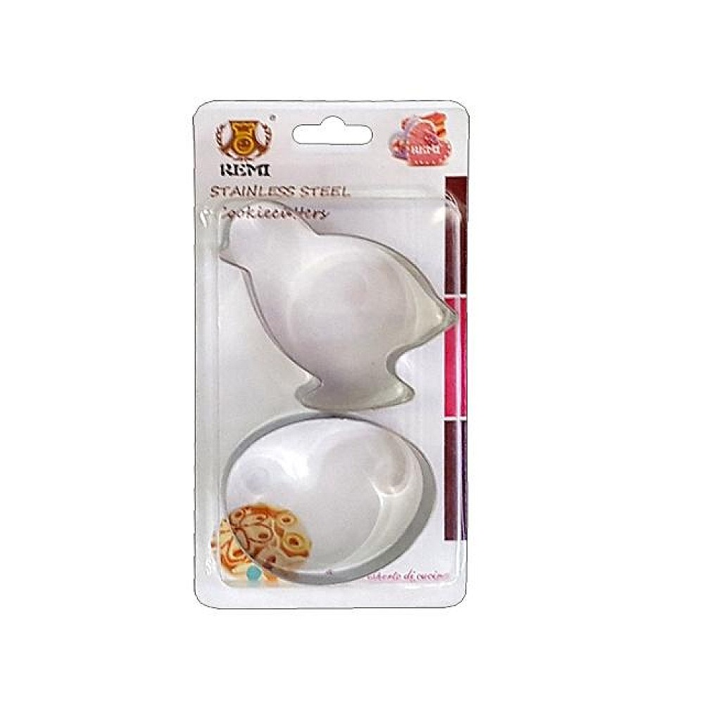 Forme pentru biscuiti 2buc (pui, ou) metal
