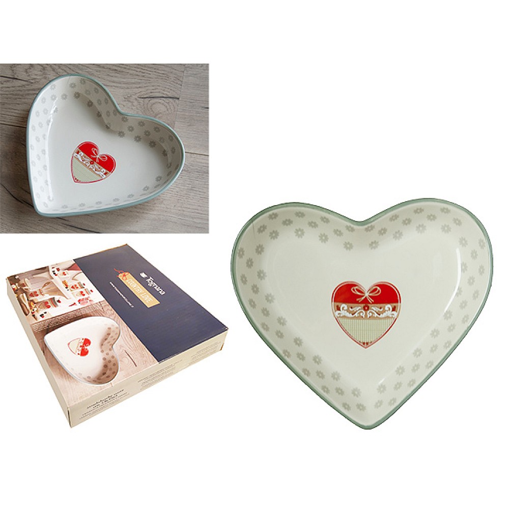 Platou 22X20cm Dolce Country, forma inima, ceramica