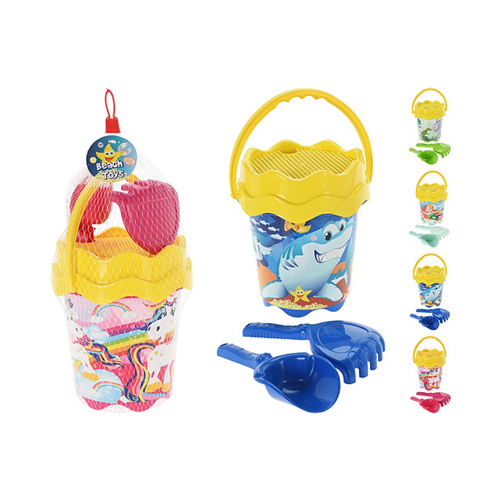 Set jucarii pentru nisip in galeata 4buc, 28X17cm