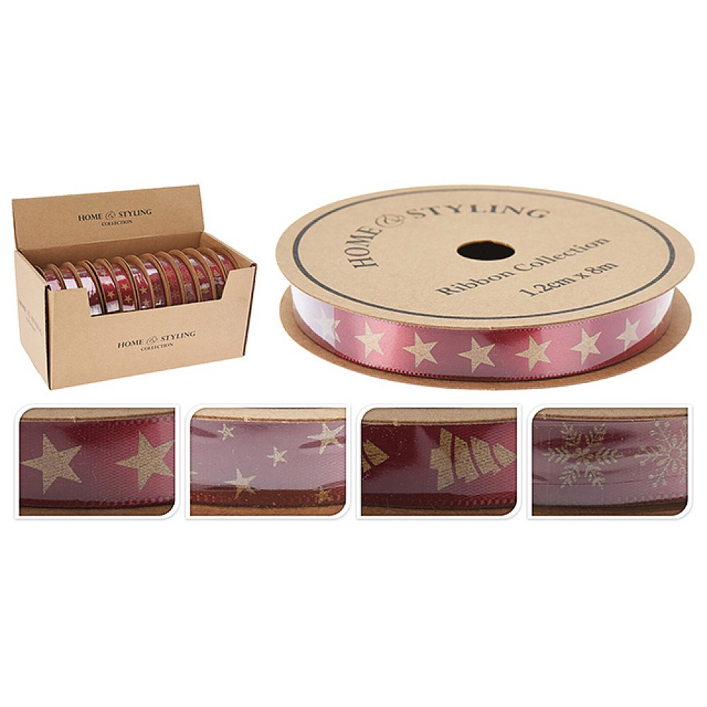 Panglica decorativa 1.2 cm Х 8 m, rosie