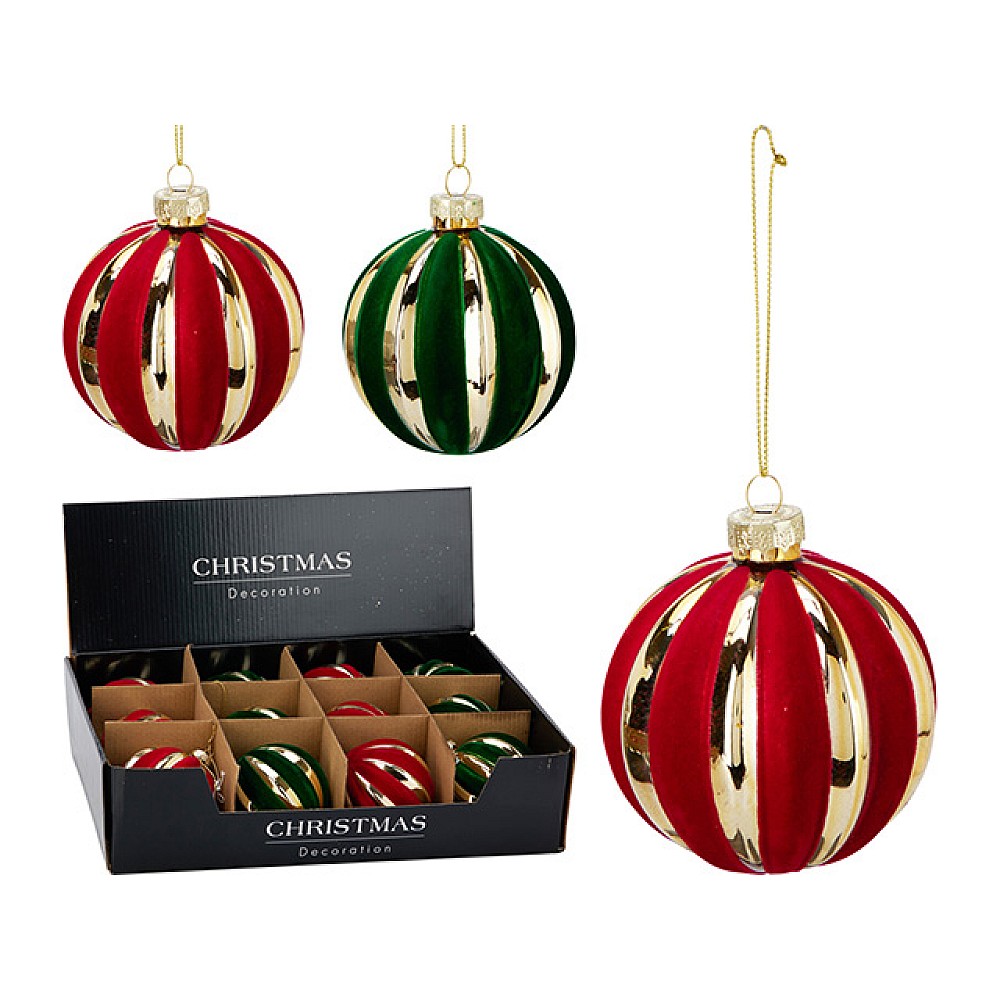 Glob pentru brad de Craciun din sticla 80 mm 