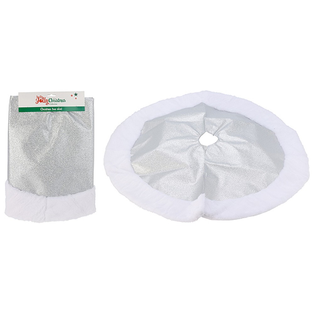 Covoras pentru bradul de Craciun D90 cm, argintiu