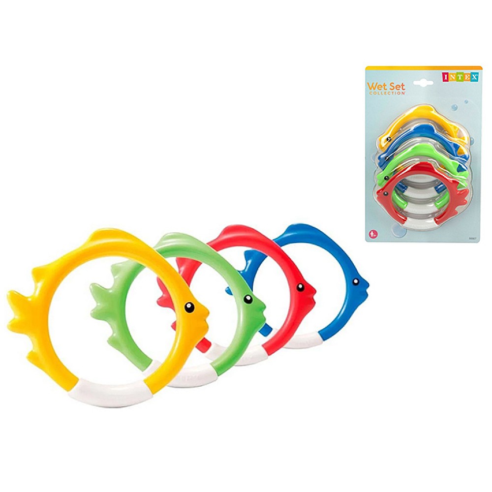 Set de joc subacvatic „Inele – Peștișori”, 6+, 4 culori