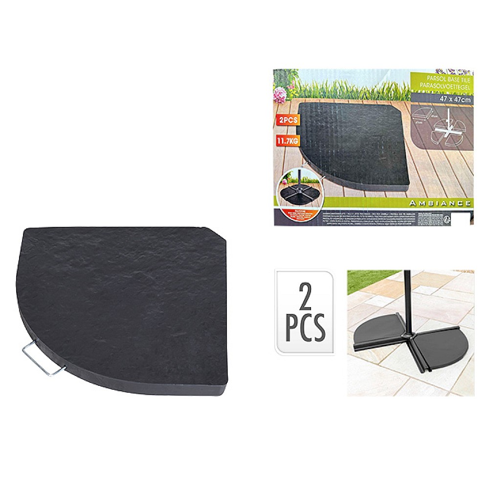 Segmente de baza pentru suport pentru umbrela 47X47cm, 11.7kg, 2buc, beton